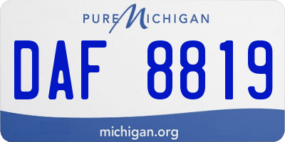 MI license plate DAF8819