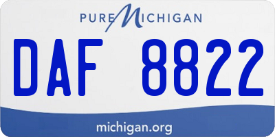 MI license plate DAF8822