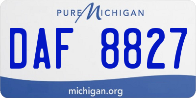 MI license plate DAF8827