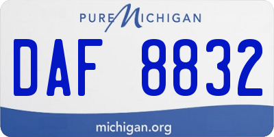 MI license plate DAF8832