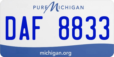 MI license plate DAF8833