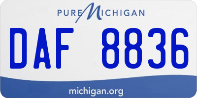 MI license plate DAF8836