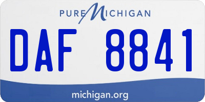 MI license plate DAF8841