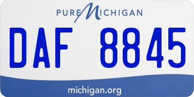 MI license plate DAF8845