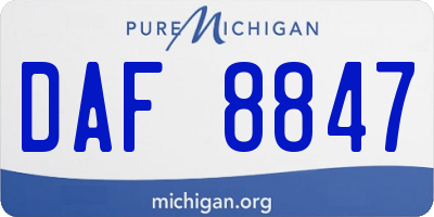 MI license plate DAF8847