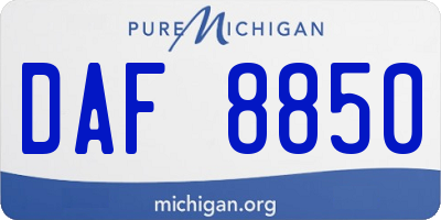 MI license plate DAF8850