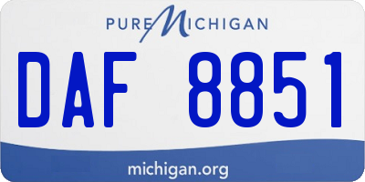 MI license plate DAF8851