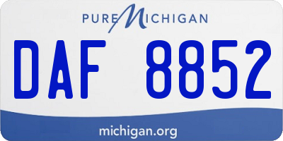 MI license plate DAF8852