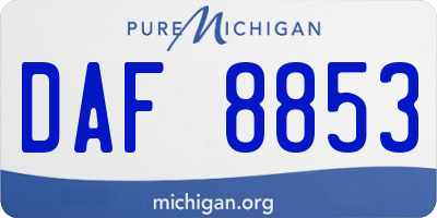 MI license plate DAF8853