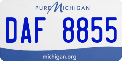 MI license plate DAF8855