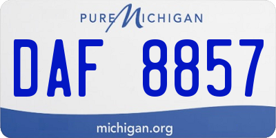 MI license plate DAF8857