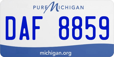 MI license plate DAF8859