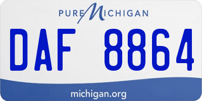 MI license plate DAF8864