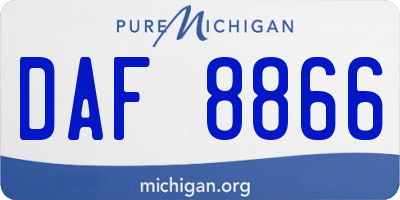 MI license plate DAF8866