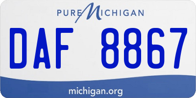 MI license plate DAF8867