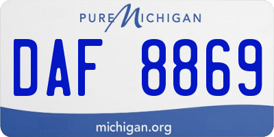MI license plate DAF8869