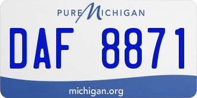 MI license plate DAF8871