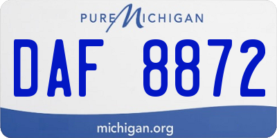 MI license plate DAF8872