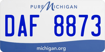 MI license plate DAF8873