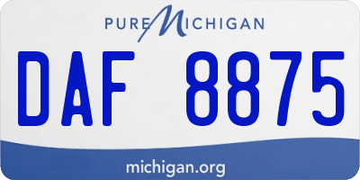 MI license plate DAF8875