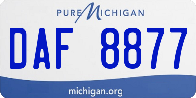 MI license plate DAF8877