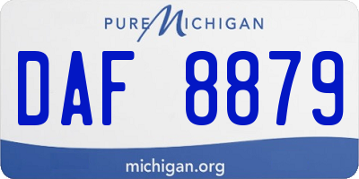 MI license plate DAF8879