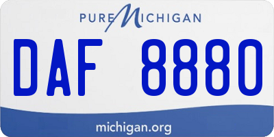 MI license plate DAF8880