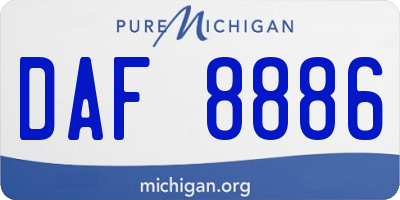 MI license plate DAF8886