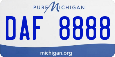 MI license plate DAF8888