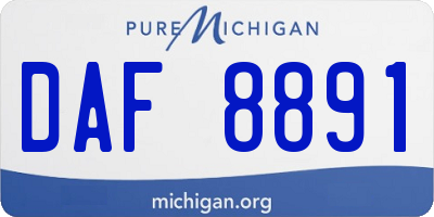 MI license plate DAF8891