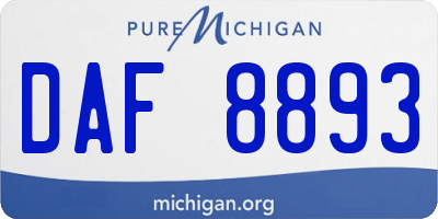 MI license plate DAF8893