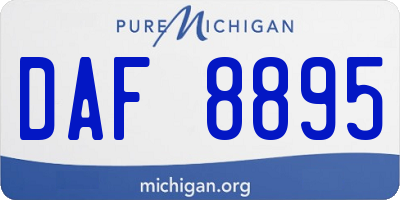 MI license plate DAF8895