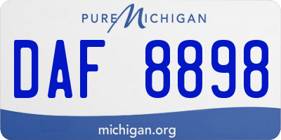 MI license plate DAF8898