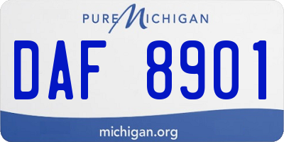 MI license plate DAF8901