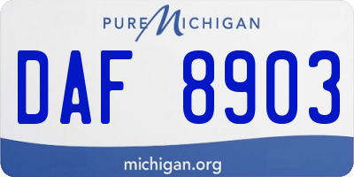 MI license plate DAF8903