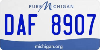 MI license plate DAF8907