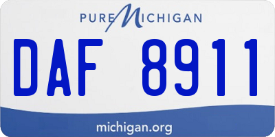 MI license plate DAF8911