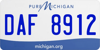 MI license plate DAF8912