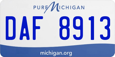 MI license plate DAF8913
