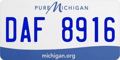 MI license plate DAF8916