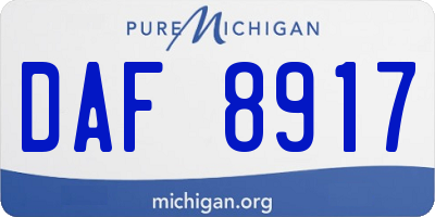 MI license plate DAF8917