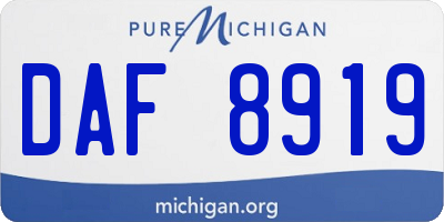 MI license plate DAF8919