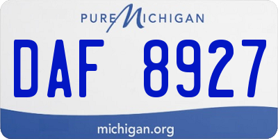 MI license plate DAF8927
