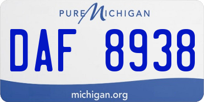 MI license plate DAF8938