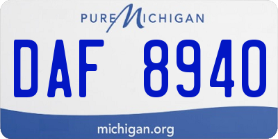 MI license plate DAF8940