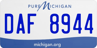 MI license plate DAF8944