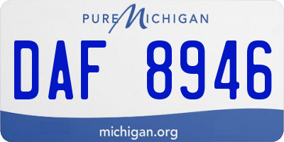 MI license plate DAF8946