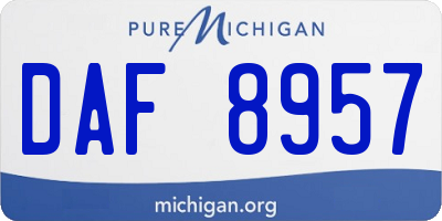 MI license plate DAF8957