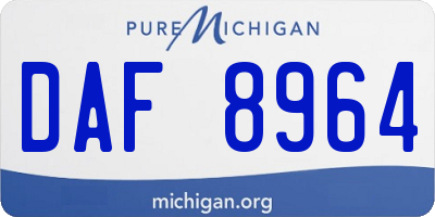 MI license plate DAF8964