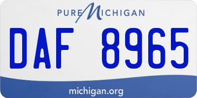 MI license plate DAF8965